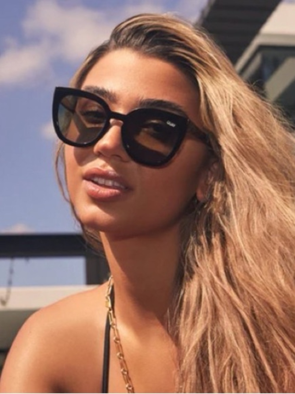Quay Australia Black Cat-Eye Sunglasses